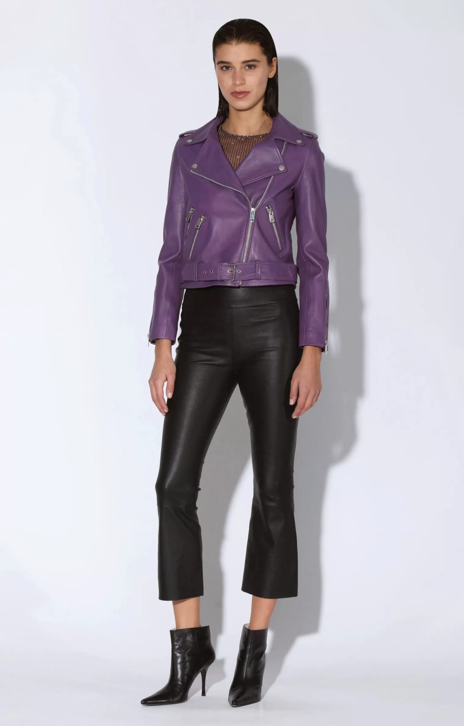 Walter Baker Allison Jacket, Amethyst-Leather>Women Jackets