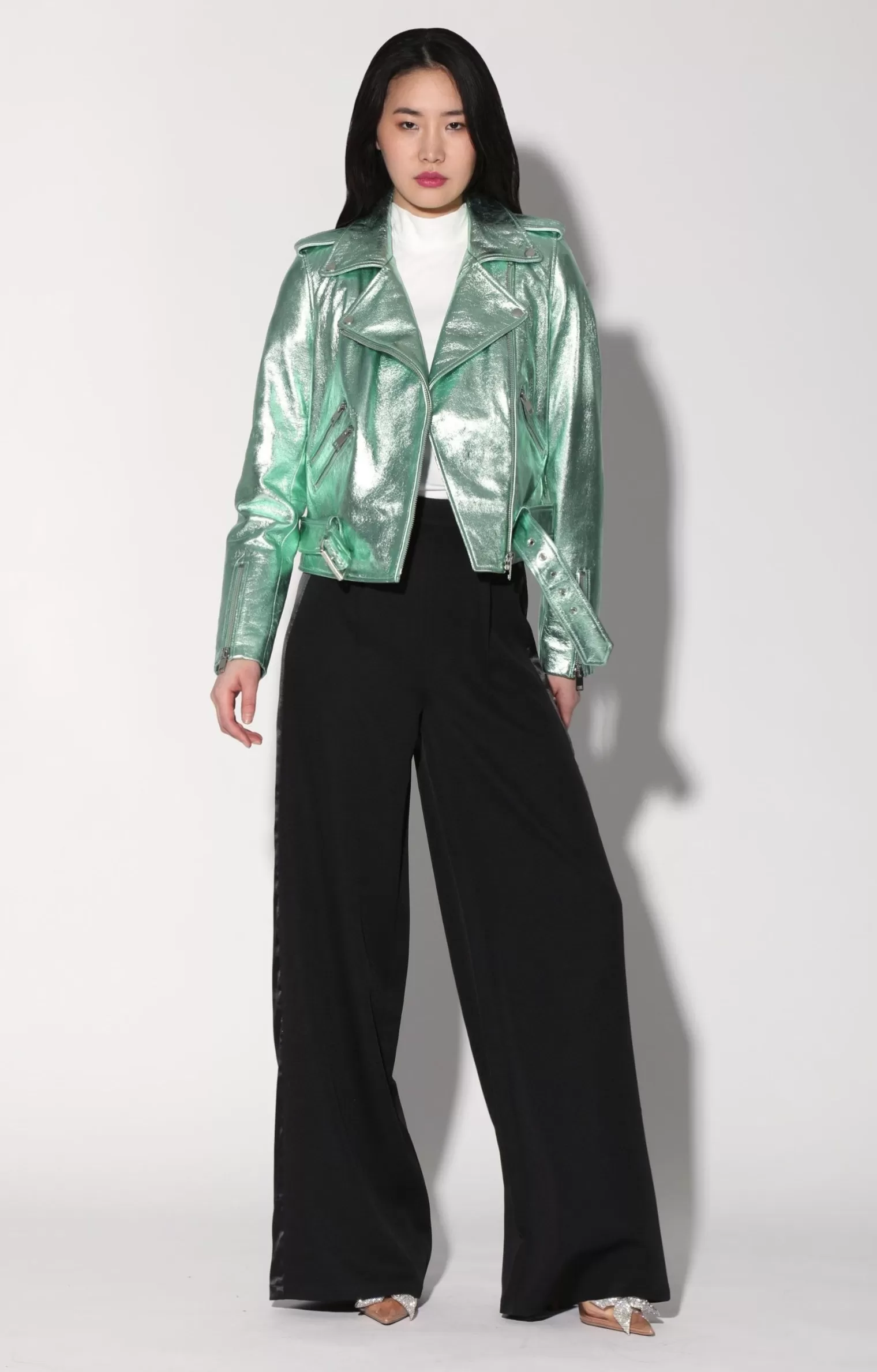 Walter Baker Allison Jacket, Mint Metallic-Leather>Women Jackets