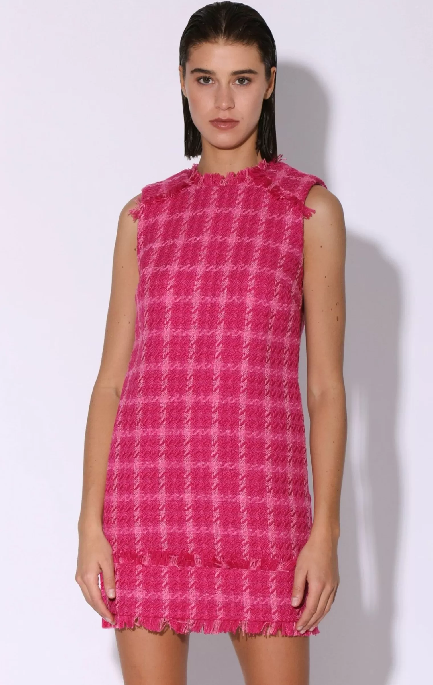 Walter Baker Bethani Dress, Magenta Electric Tweed>Women Dresses