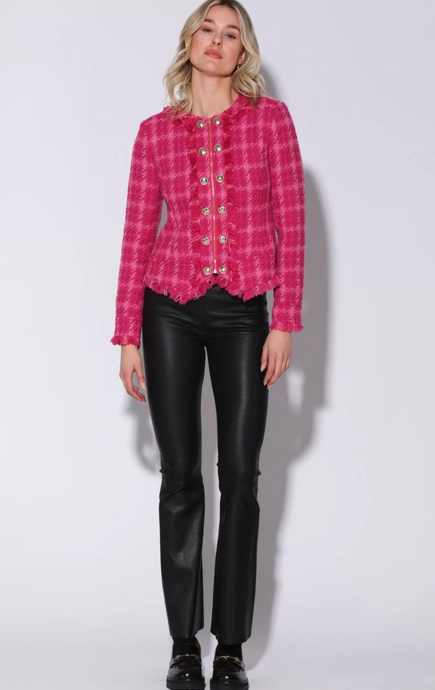 Walter Baker Brittany Jacket, Magenta Electric Tweed>Women Jackets