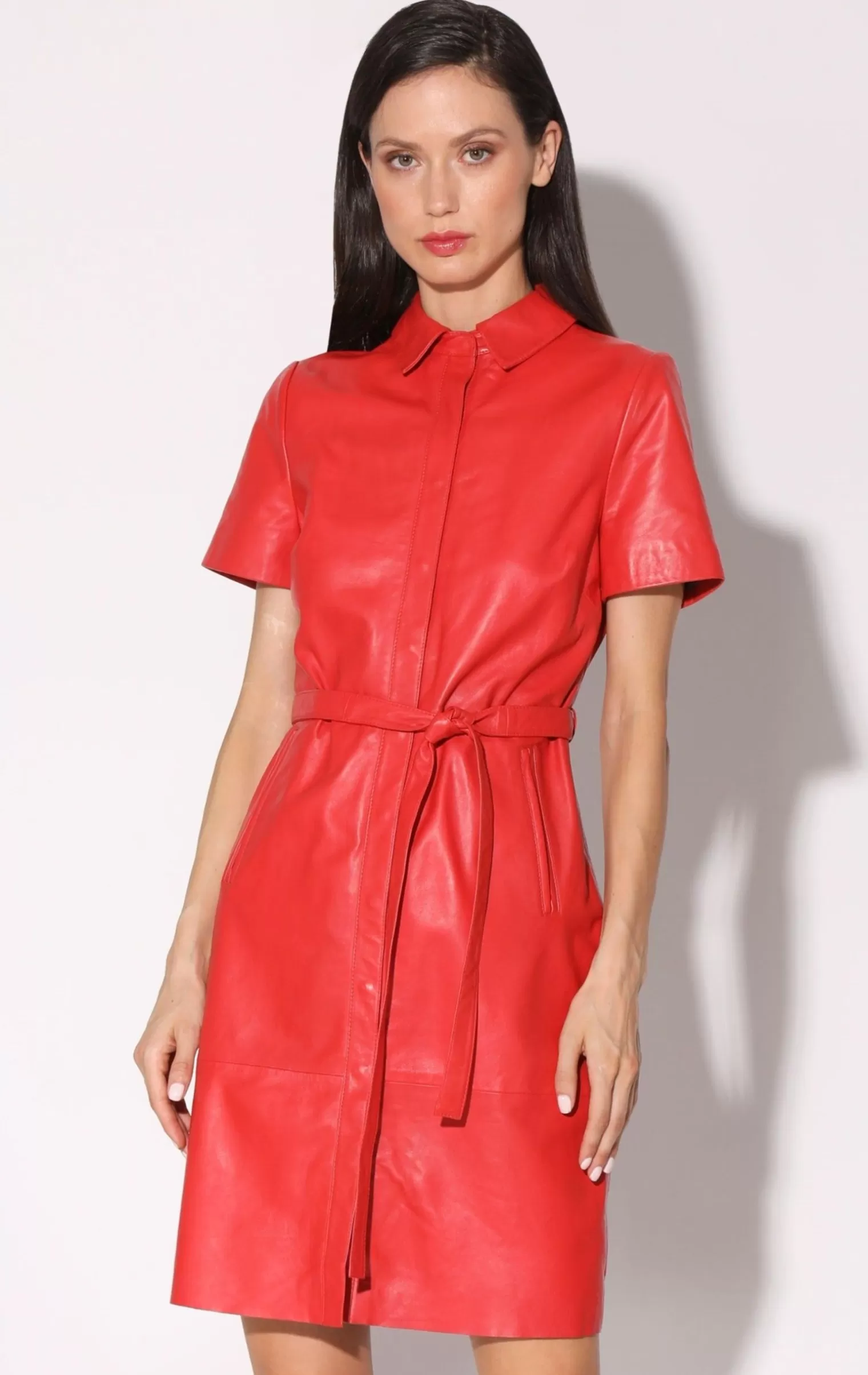 Walter Baker Chloe Dress, Scarlet-Leather>Women Leather