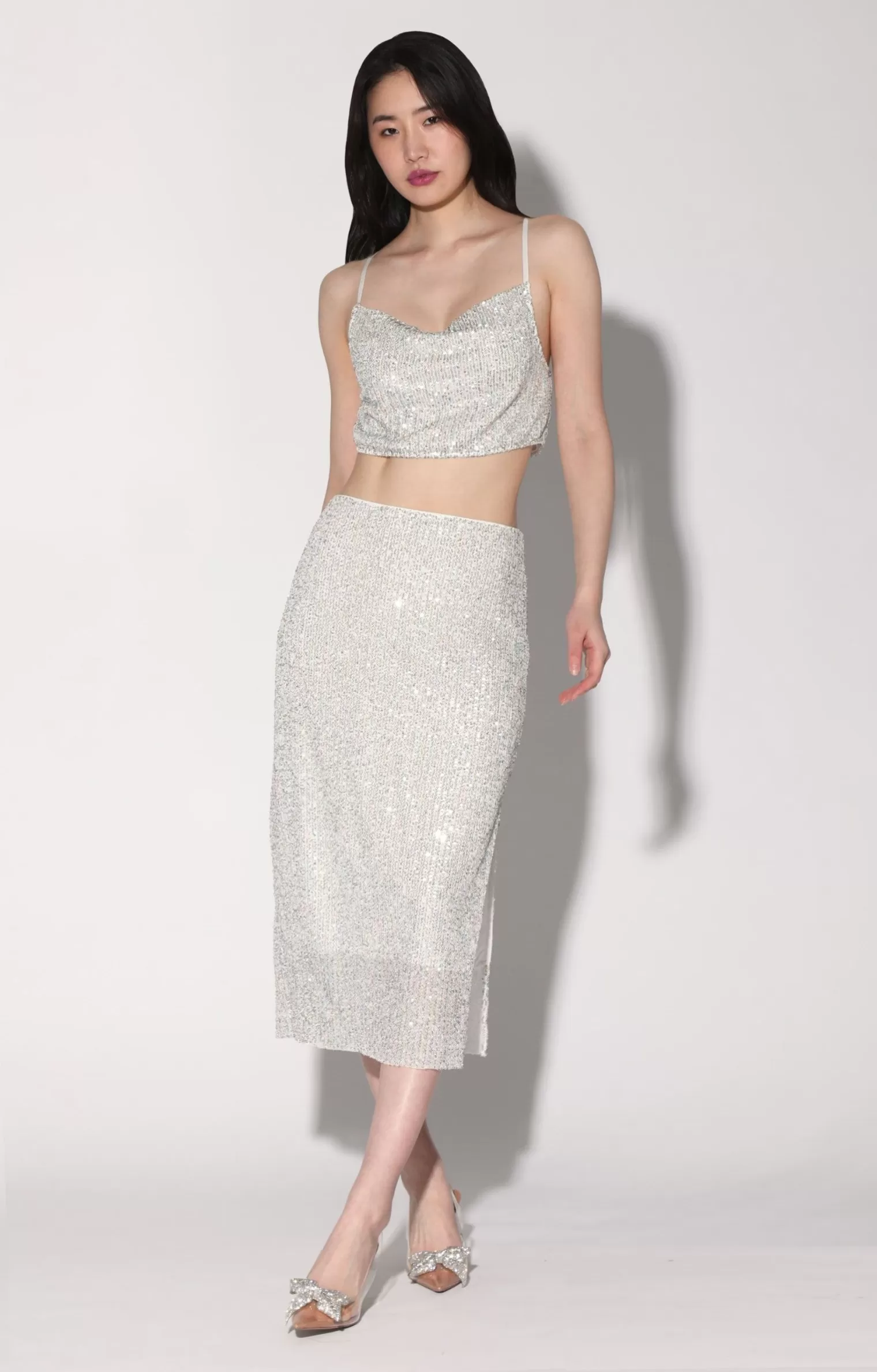 Walter Baker Crista Skirt, Ice Sequin>Women Bottoms