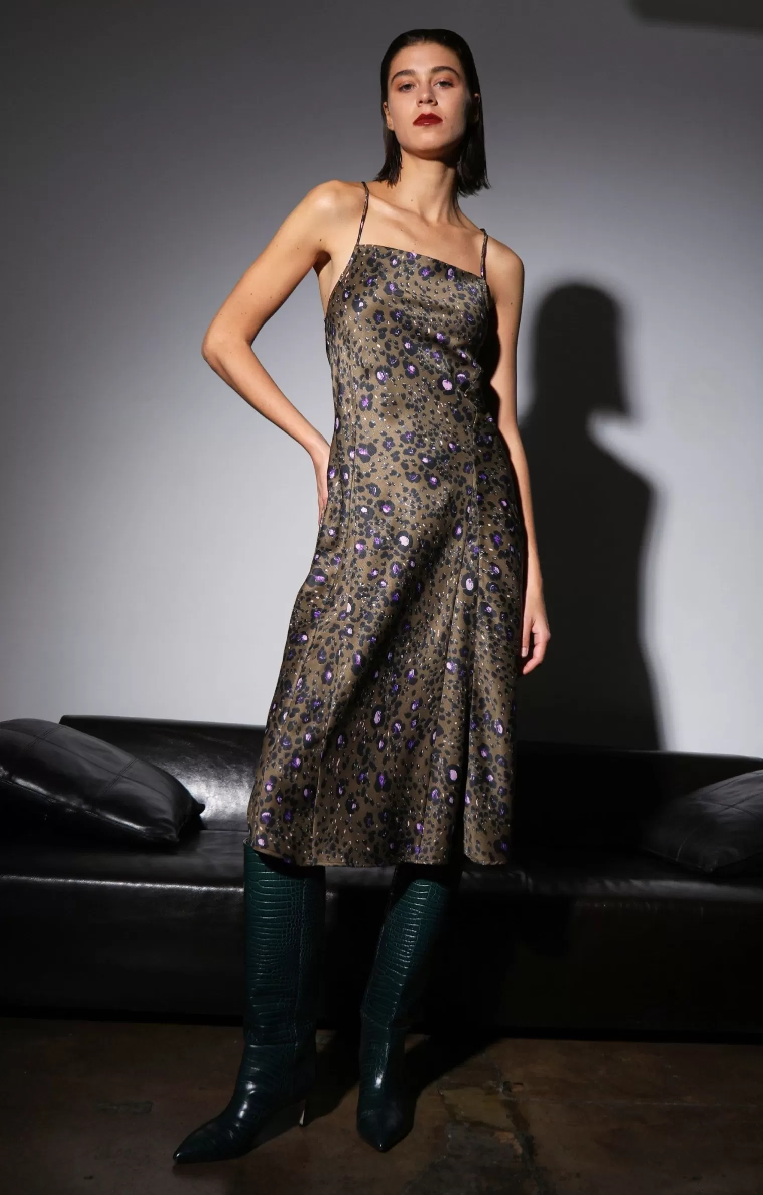 Walter Baker Darianne Dress, Olive Leopard>Women Dresses