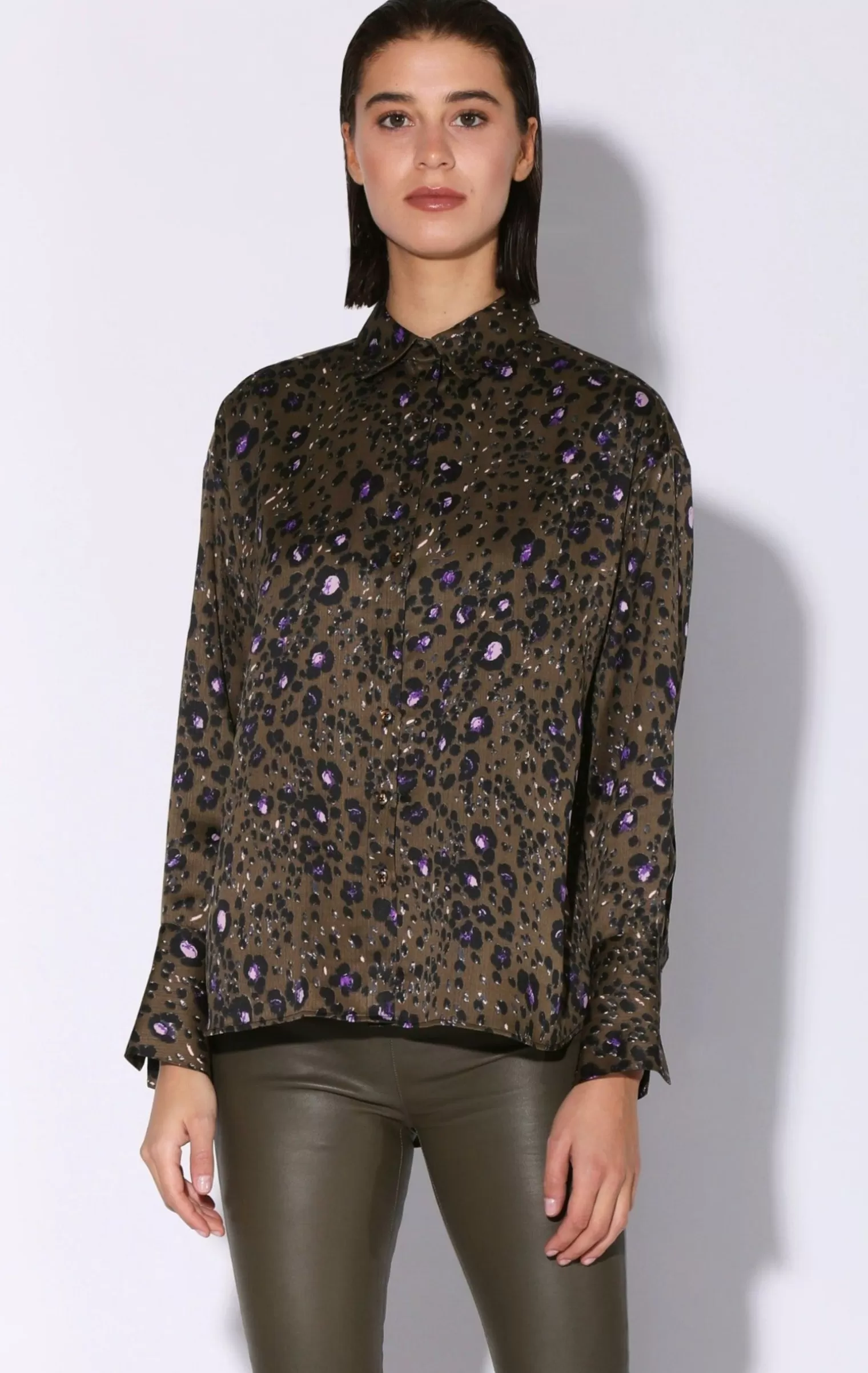 Walter Baker Delisse Top, Olive Leopard>Women Tops