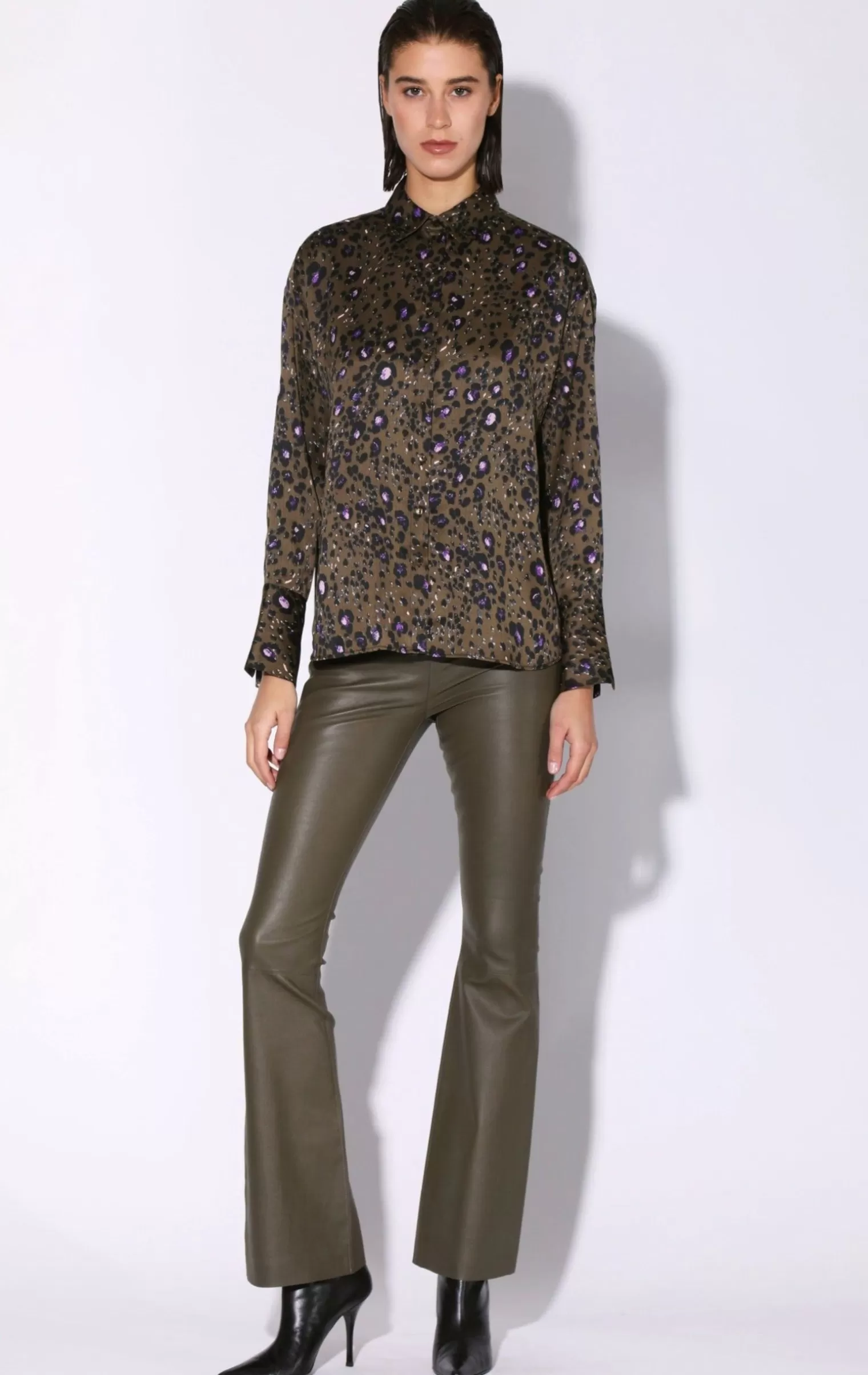 Walter Baker Delisse Top, Olive Leopard>Women Tops