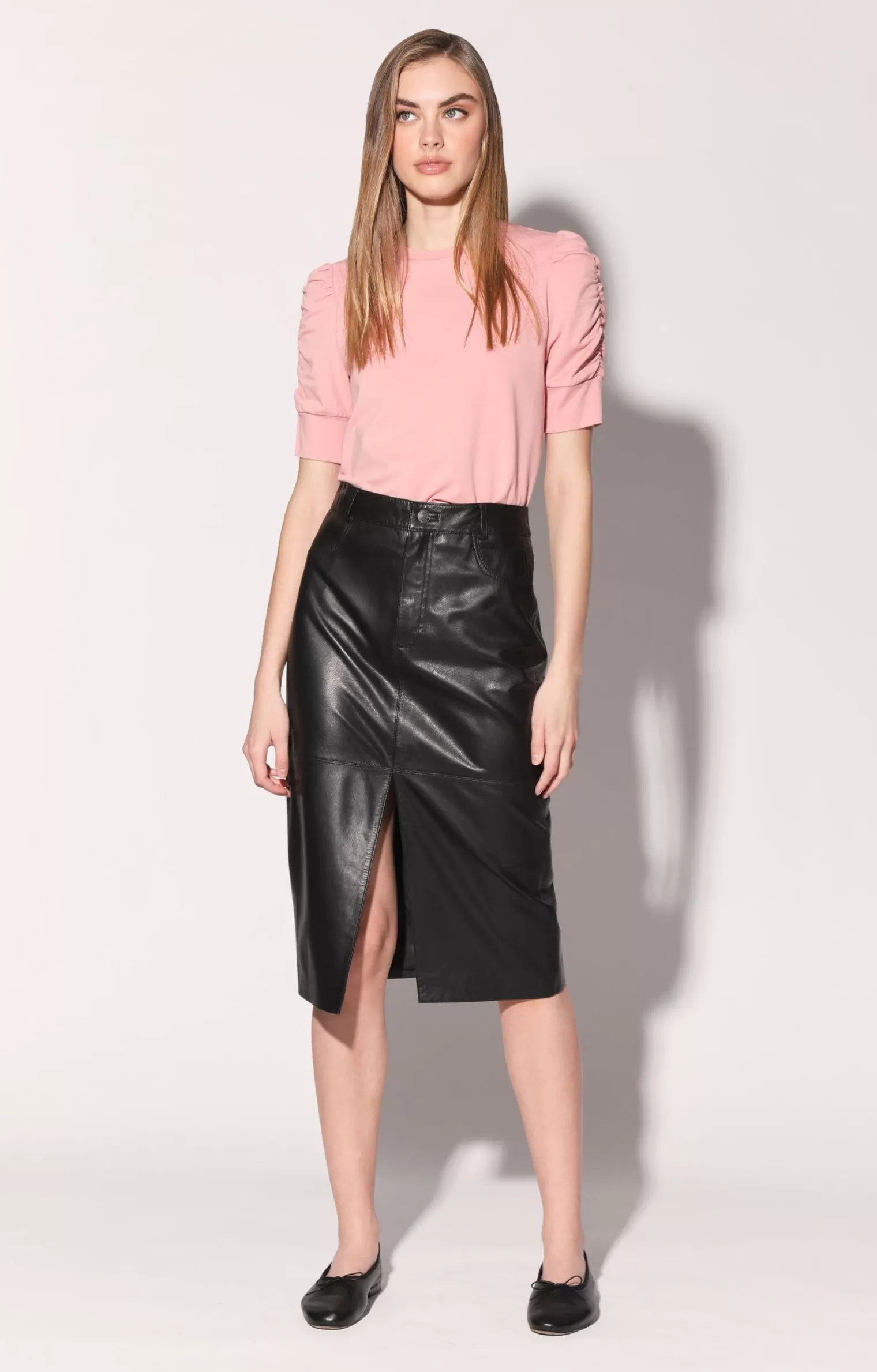 Walter Baker Glynice Skirt, Black-Leather>Women Bottoms