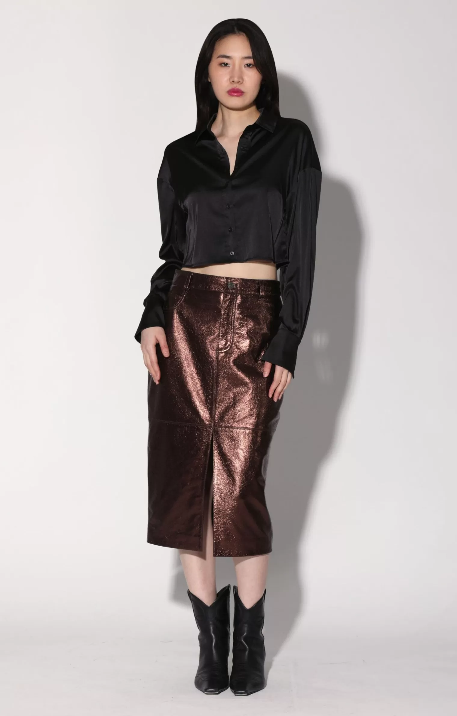 Walter Baker Glynice Skirt, Bronze Leather>Women Bottoms