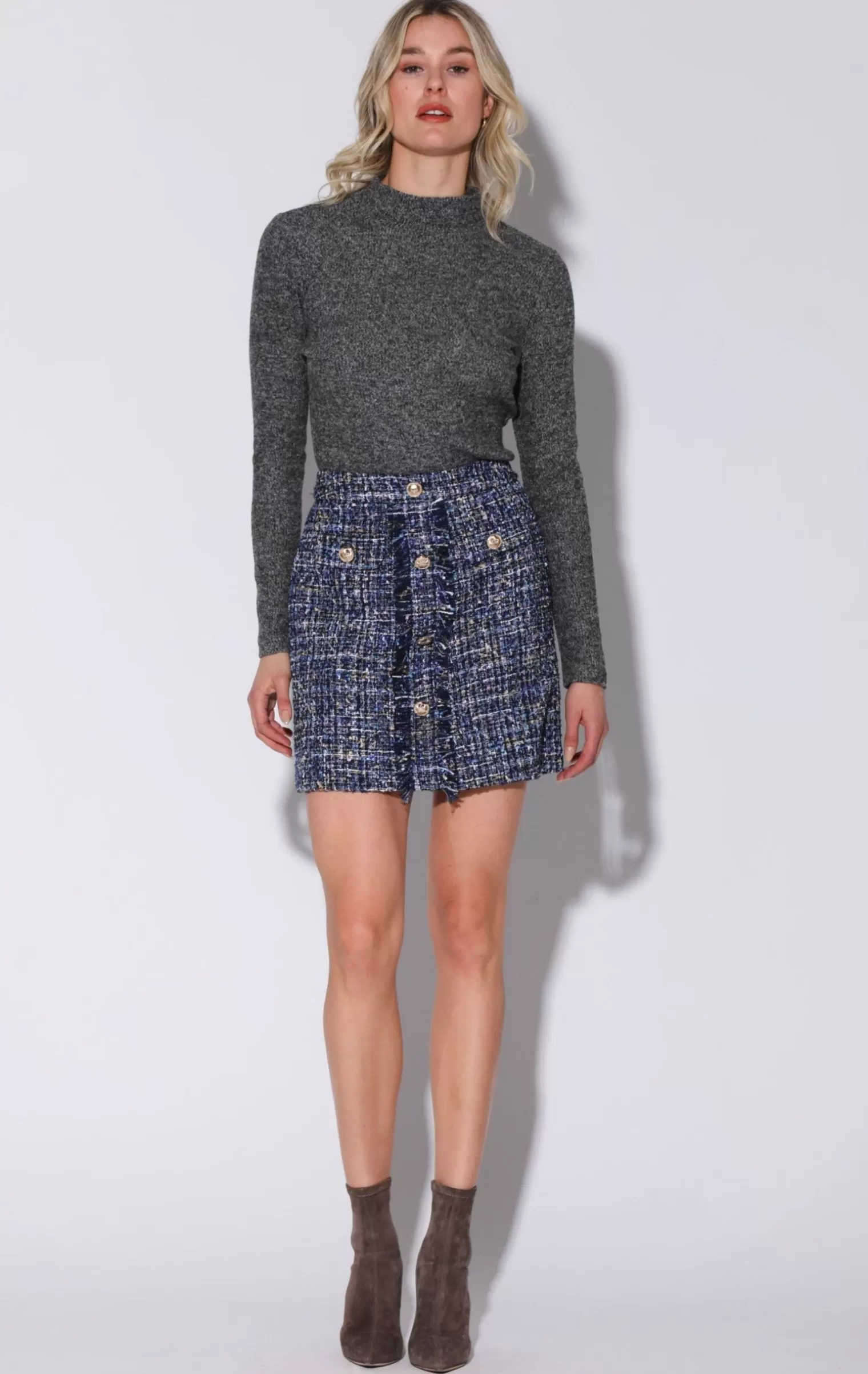 Walter Baker Iliana Skirt, Aurora Tweed>Women Bottoms