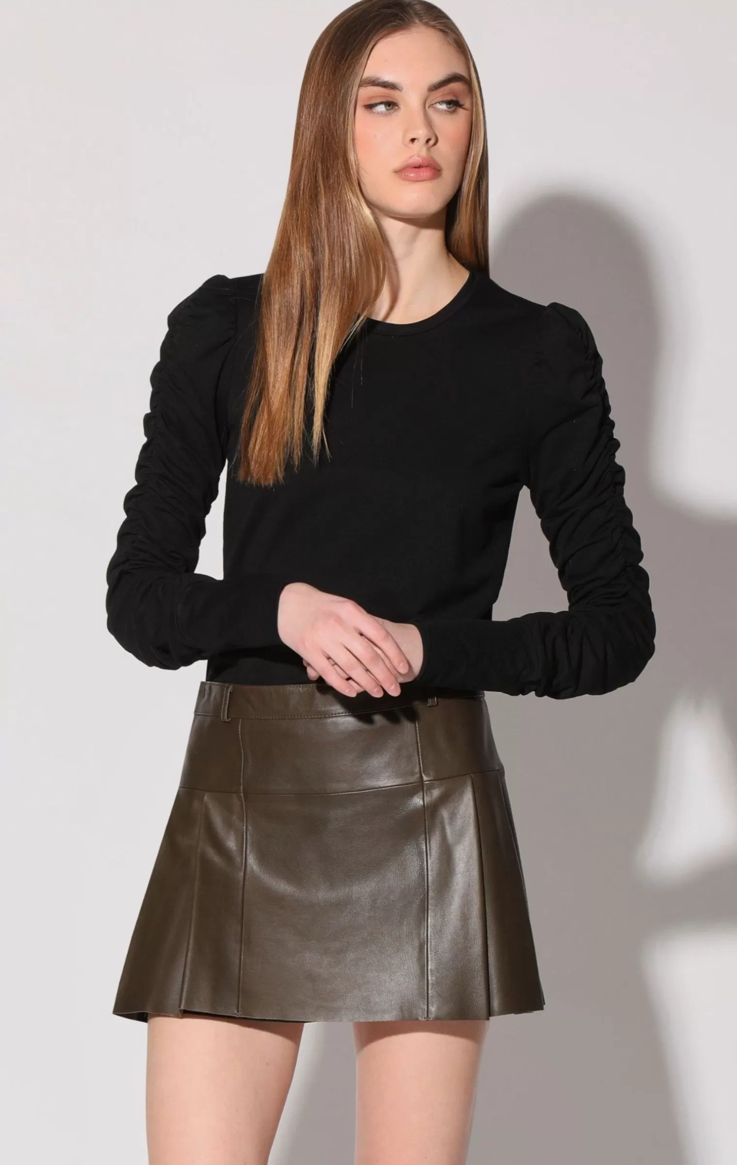 Walter Baker Izzie Skirt, Moss-Leather>Women Leather