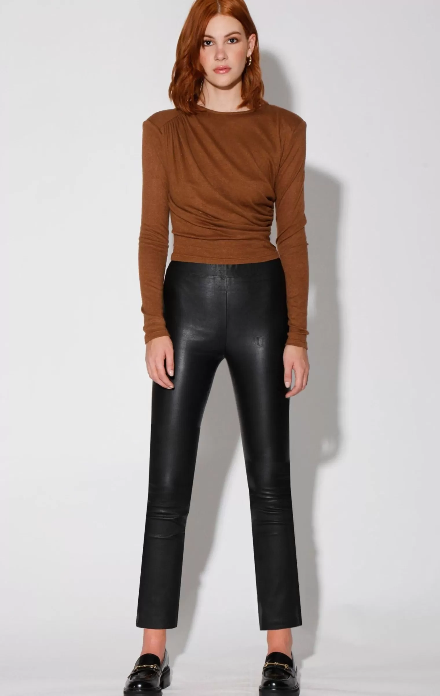 Walter Baker Karina Pant, Black-Stretch Leather>Women Leather