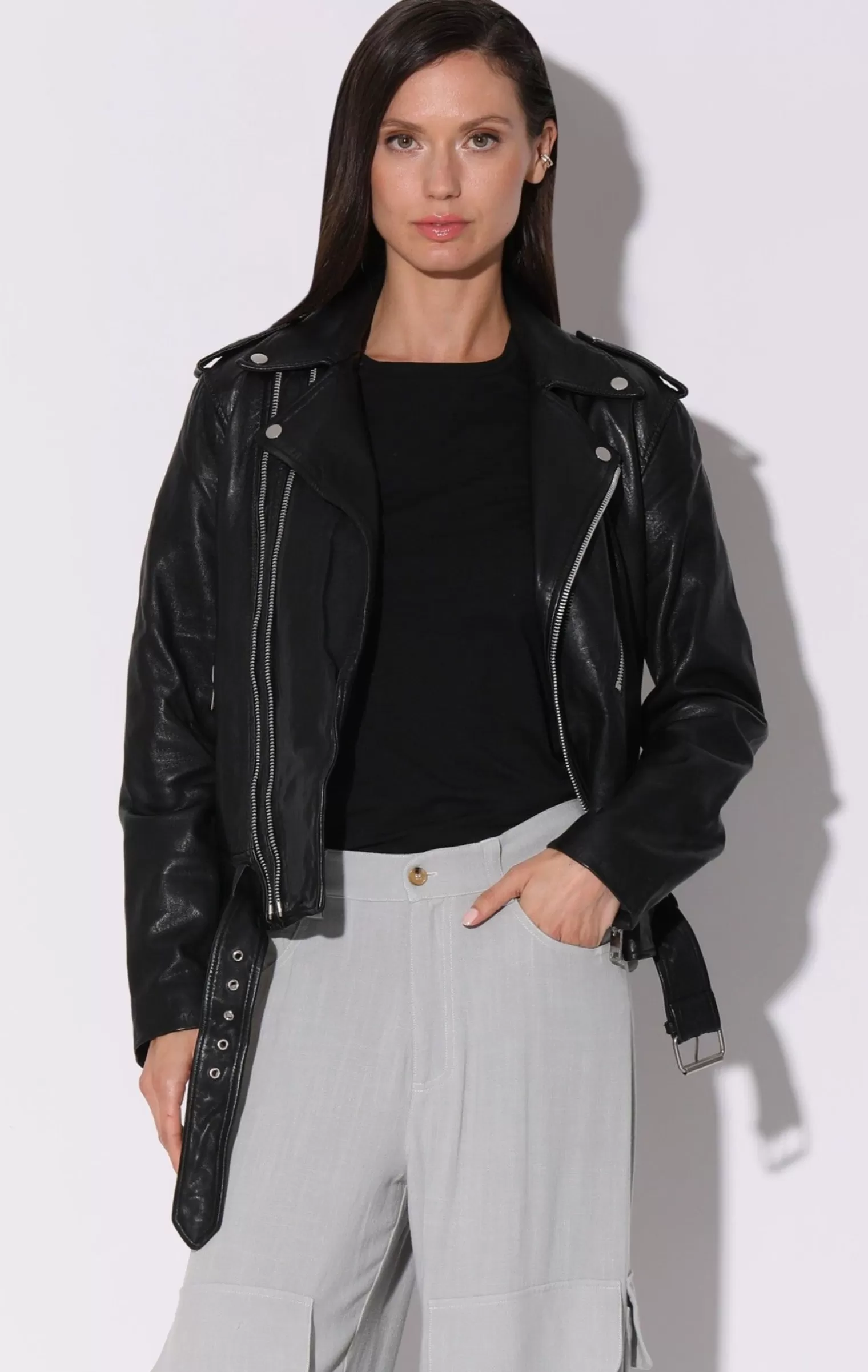 Walter Baker Kingsley Jacket, Black-Vt Leather>Women Jackets