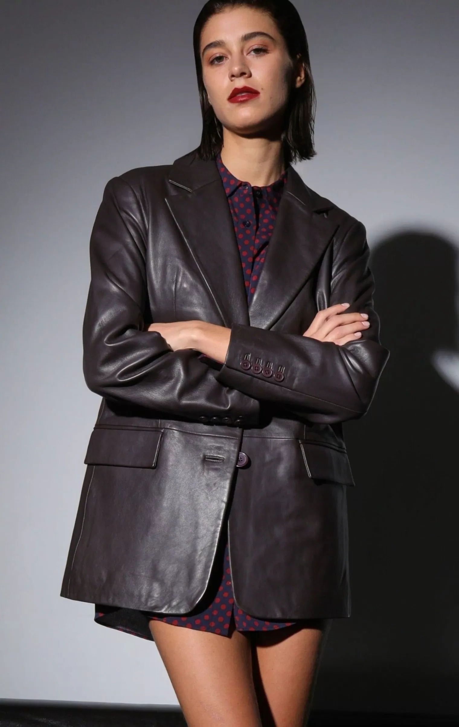 Walter Baker Kira Blazer, Mocha-Leather>Women Jackets