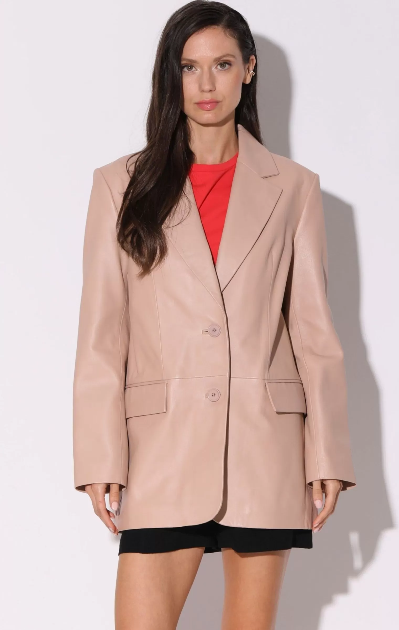 Walter Baker Kira Blazer, Rose Pink-Leather>Women Jackets