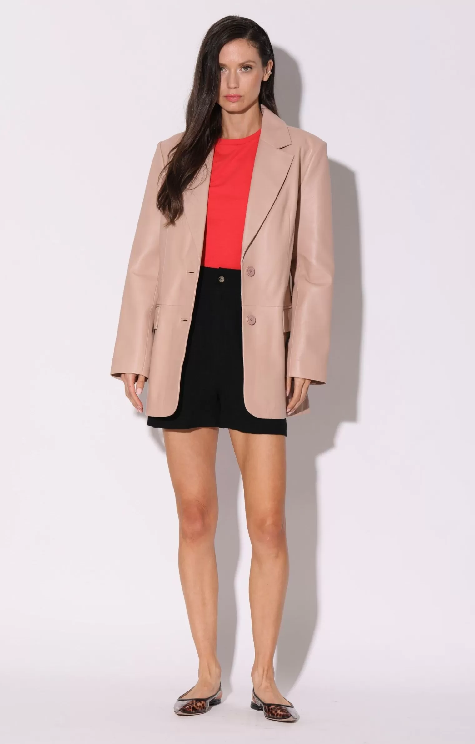 Walter Baker Kira Blazer, Rose Pink-Leather>Women Leather