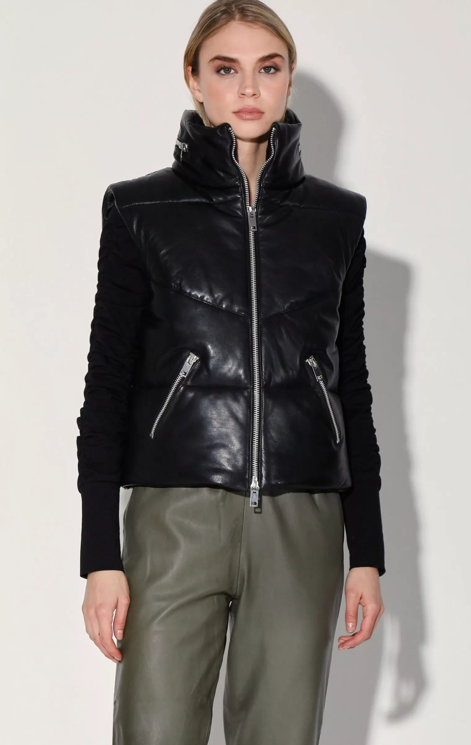 Walter Baker Landon Vest, Black-Puffer Leather>Women Leather