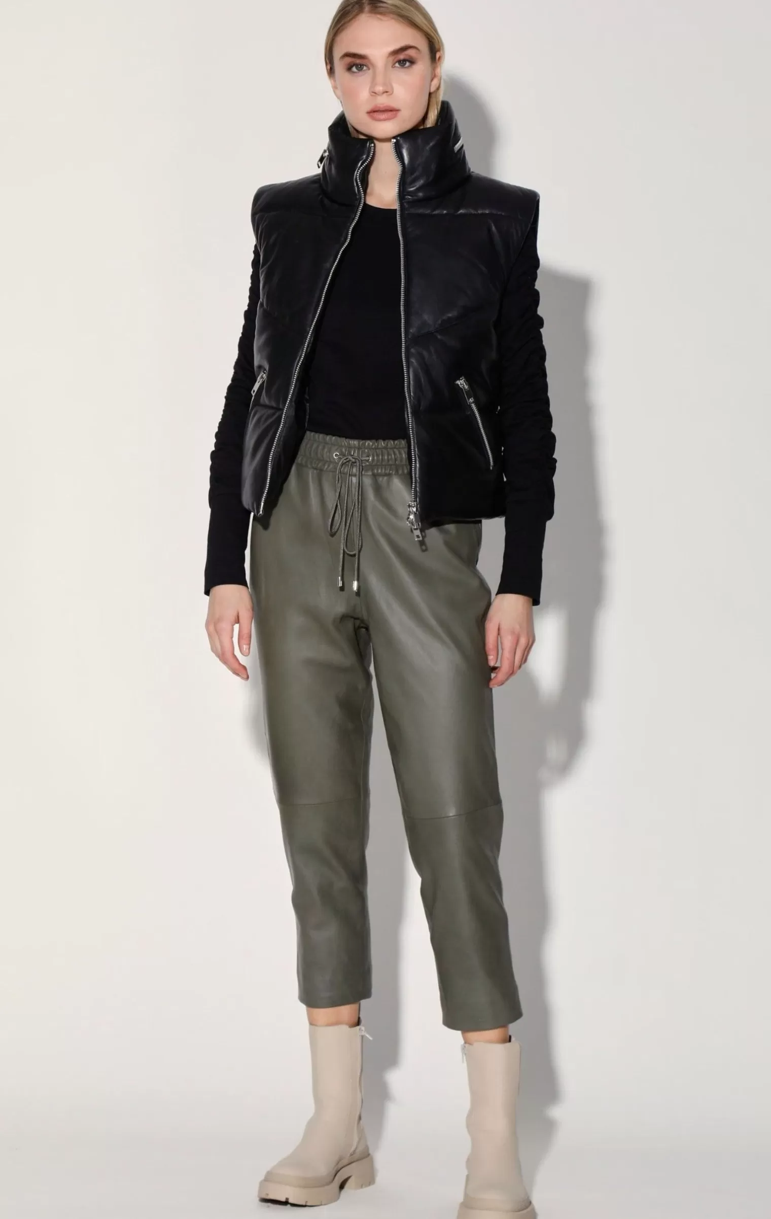 Walter Baker Landon Vest, Black-Puffer Leather>Women Leather