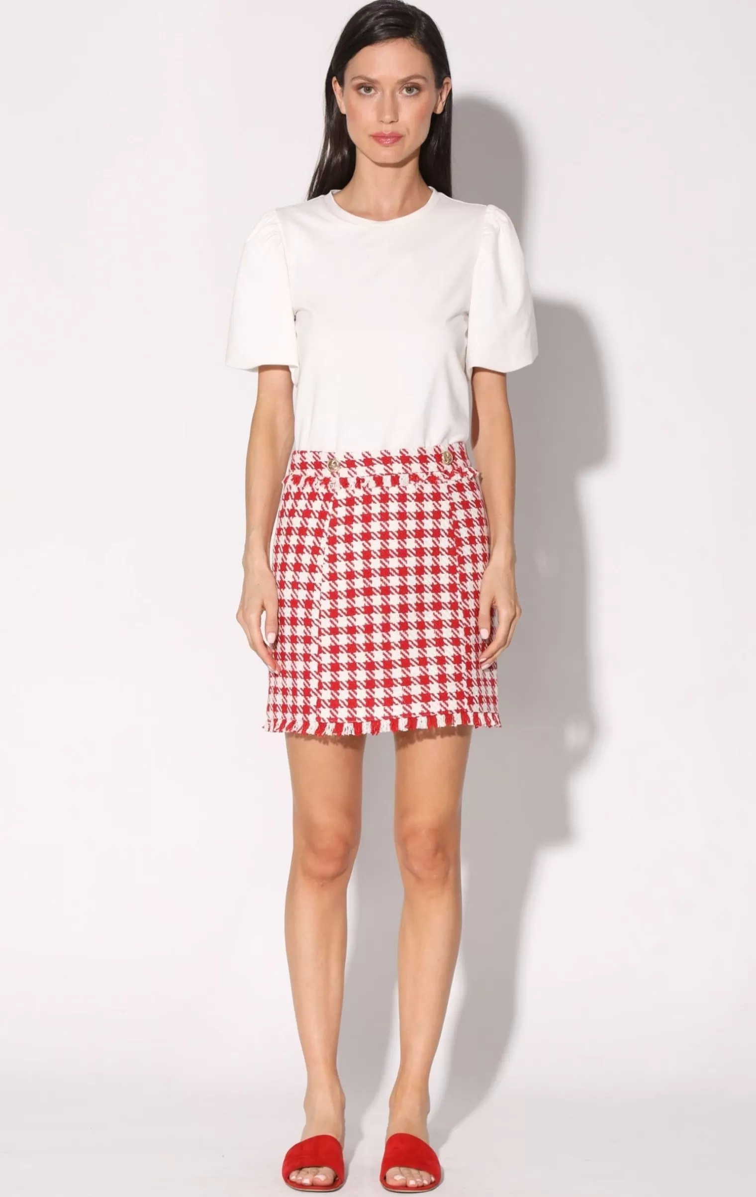 Walter Baker Laurette Skirt, Picnic Tweed Red>Women Bottoms