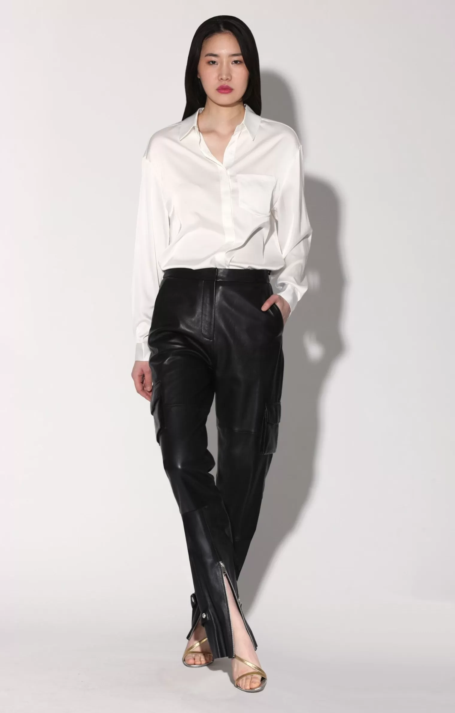 Walter Baker Leondro Pant, Black-Leather>Women Bottoms