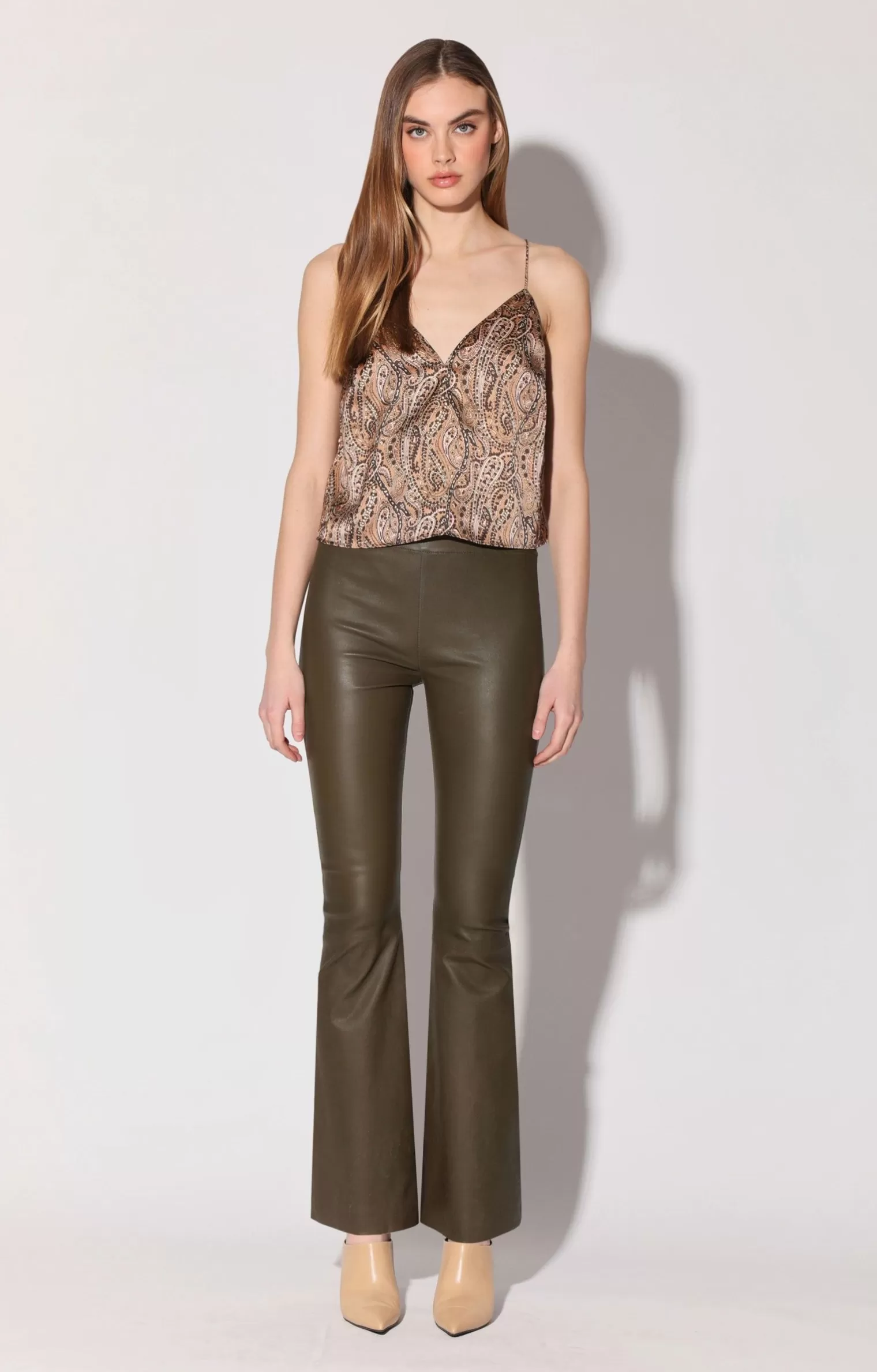 Walter Baker Lexie Pant, Moss-Stretch Leather>Women Bottoms