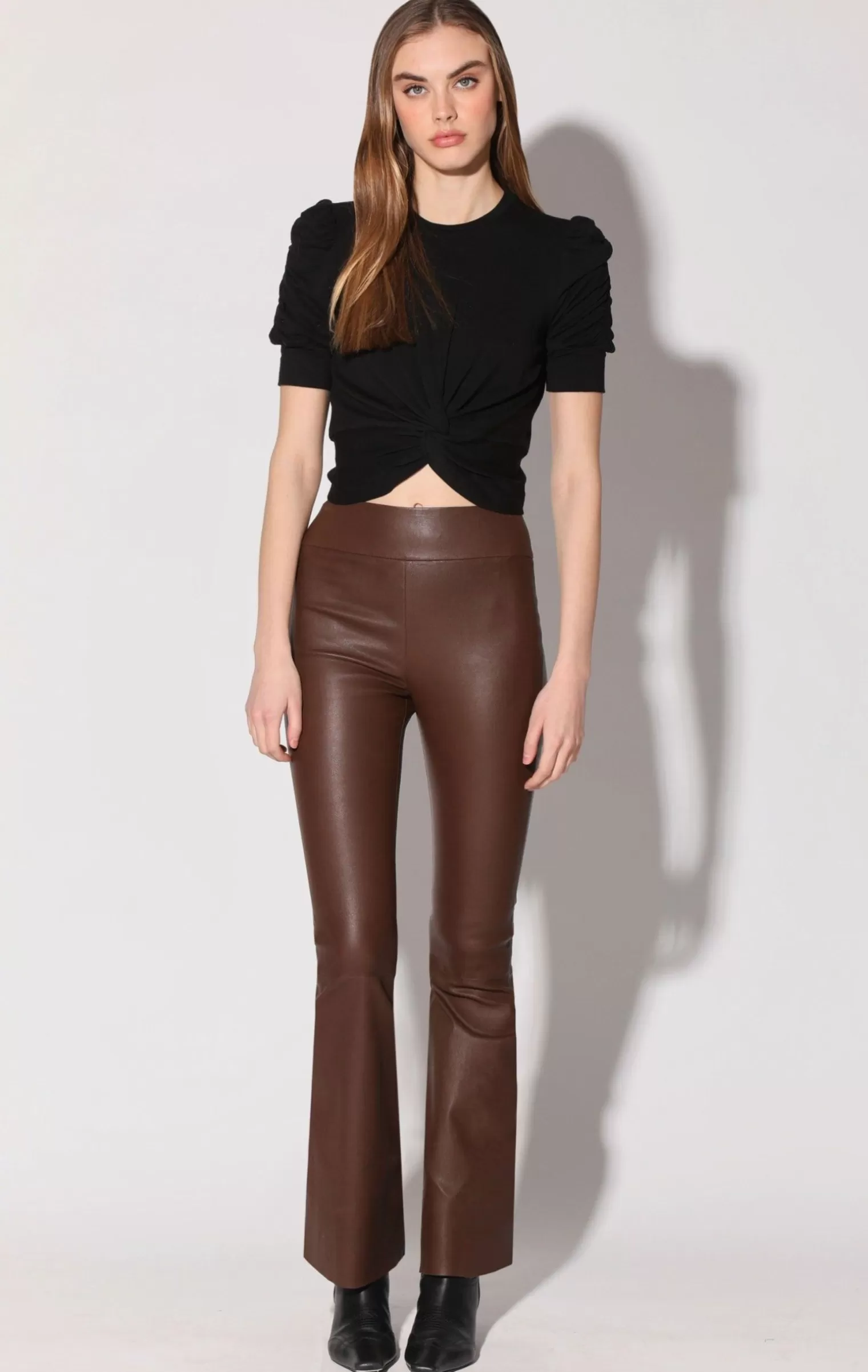 Walter Baker Lexie Pant, Walnut-Stretch Leather>Women Bottoms