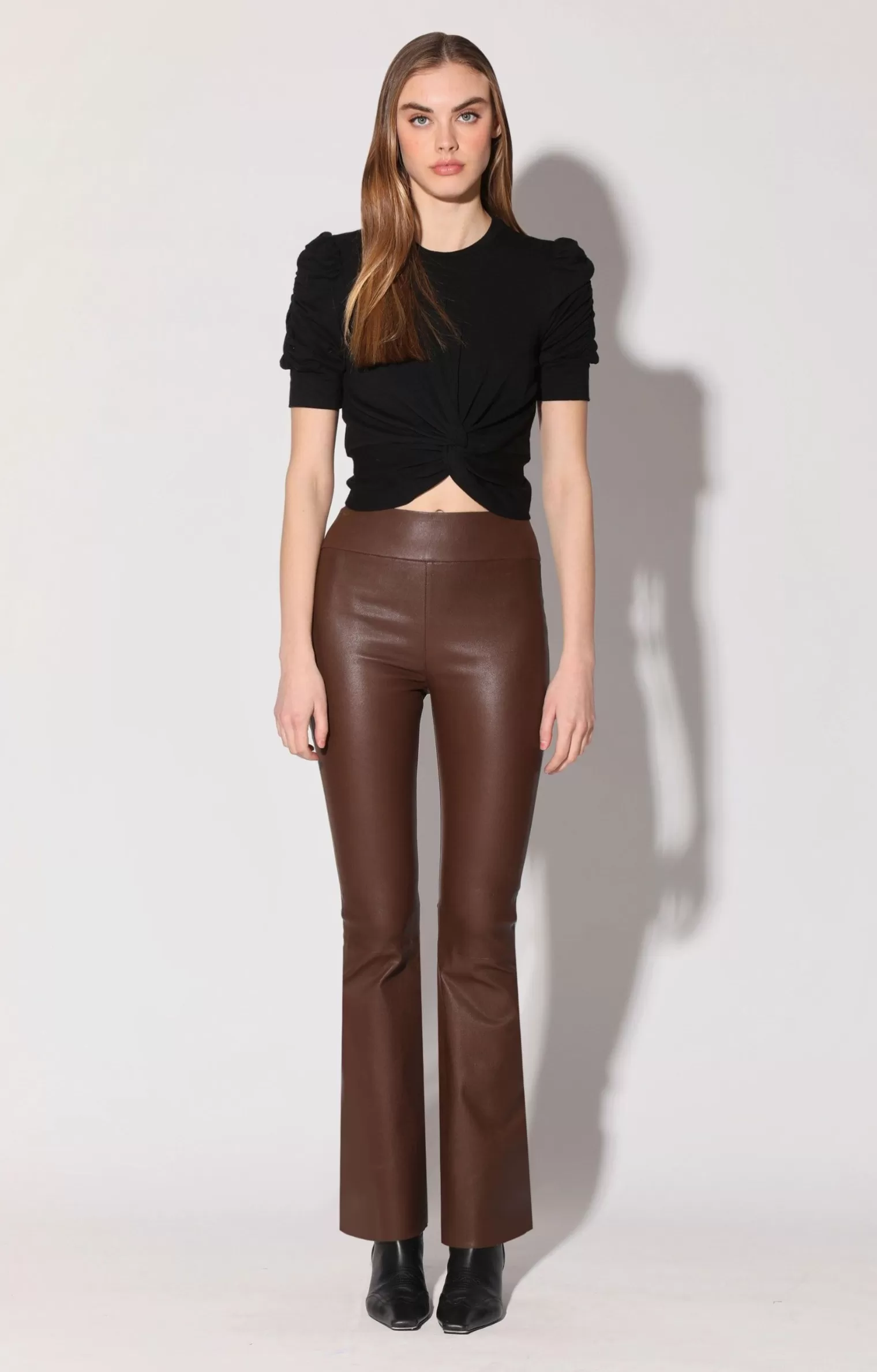 Walter Baker Lexie Pant, Walnut-Stretch Leather>Women Bottoms