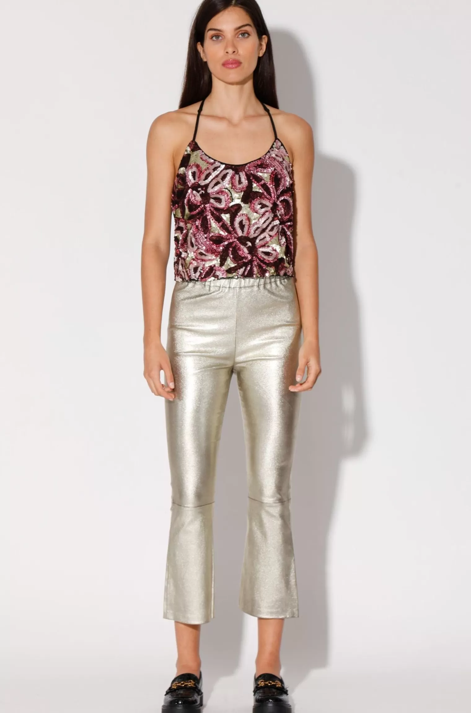 Walter Baker Lori Pant, Gold-Stretch Leather>Women Bottoms