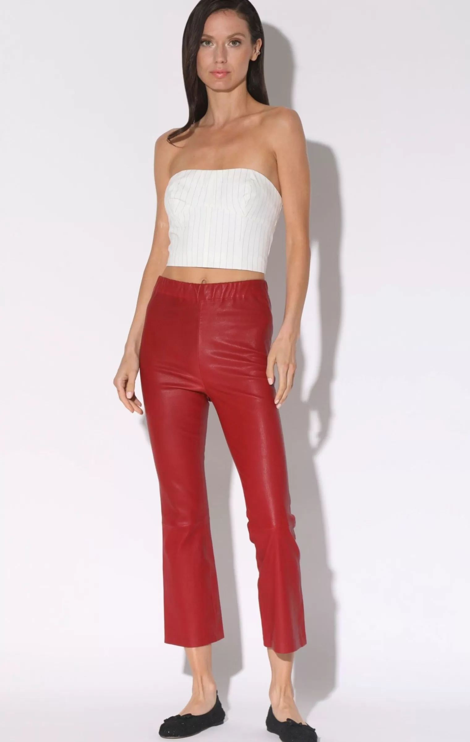 Walter Baker Lori Pant, Red-Leather>Women Bottoms