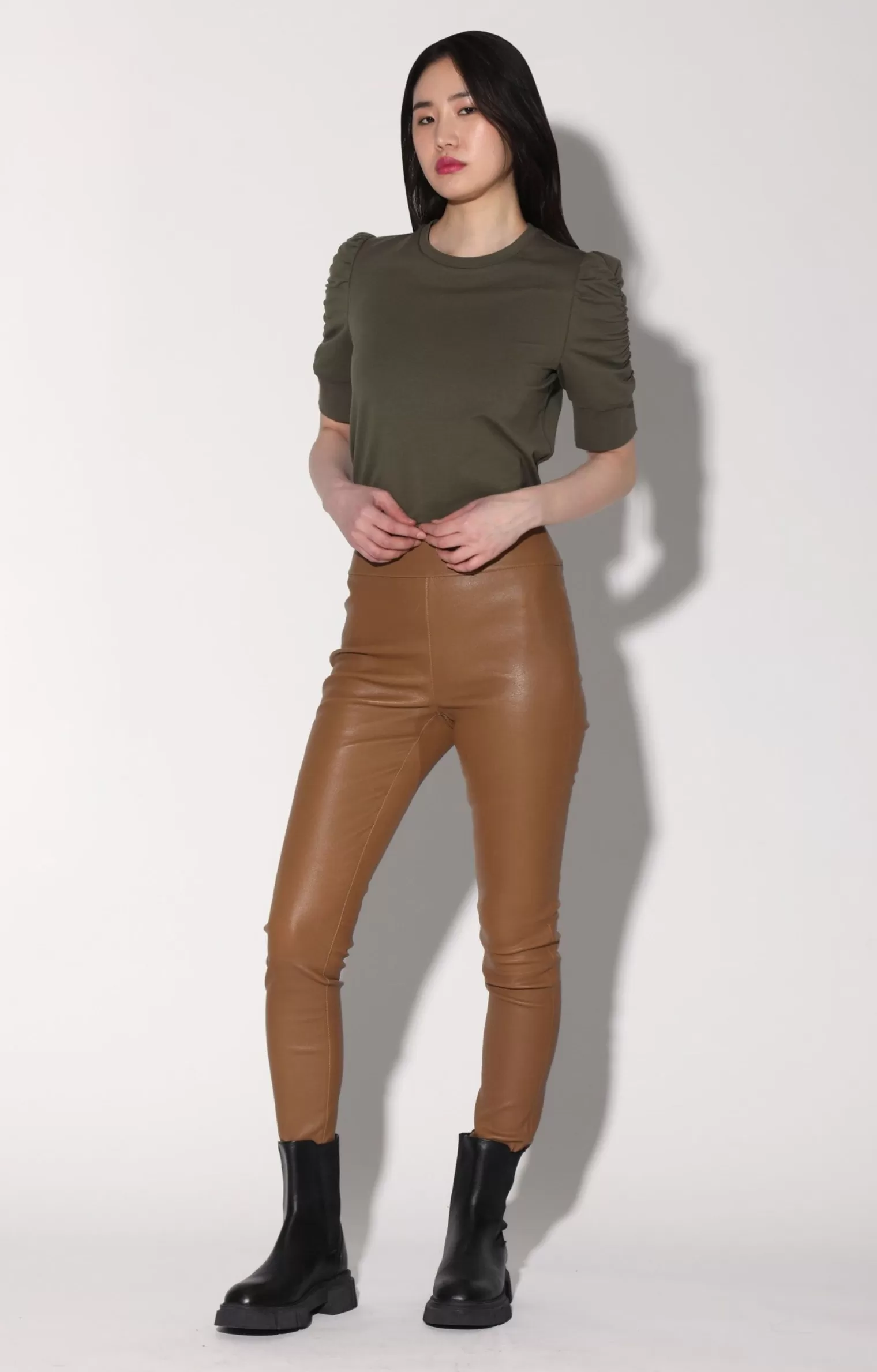 Walter Baker Raquelle Pant, Camel-Stretch Leather>Women Bottoms