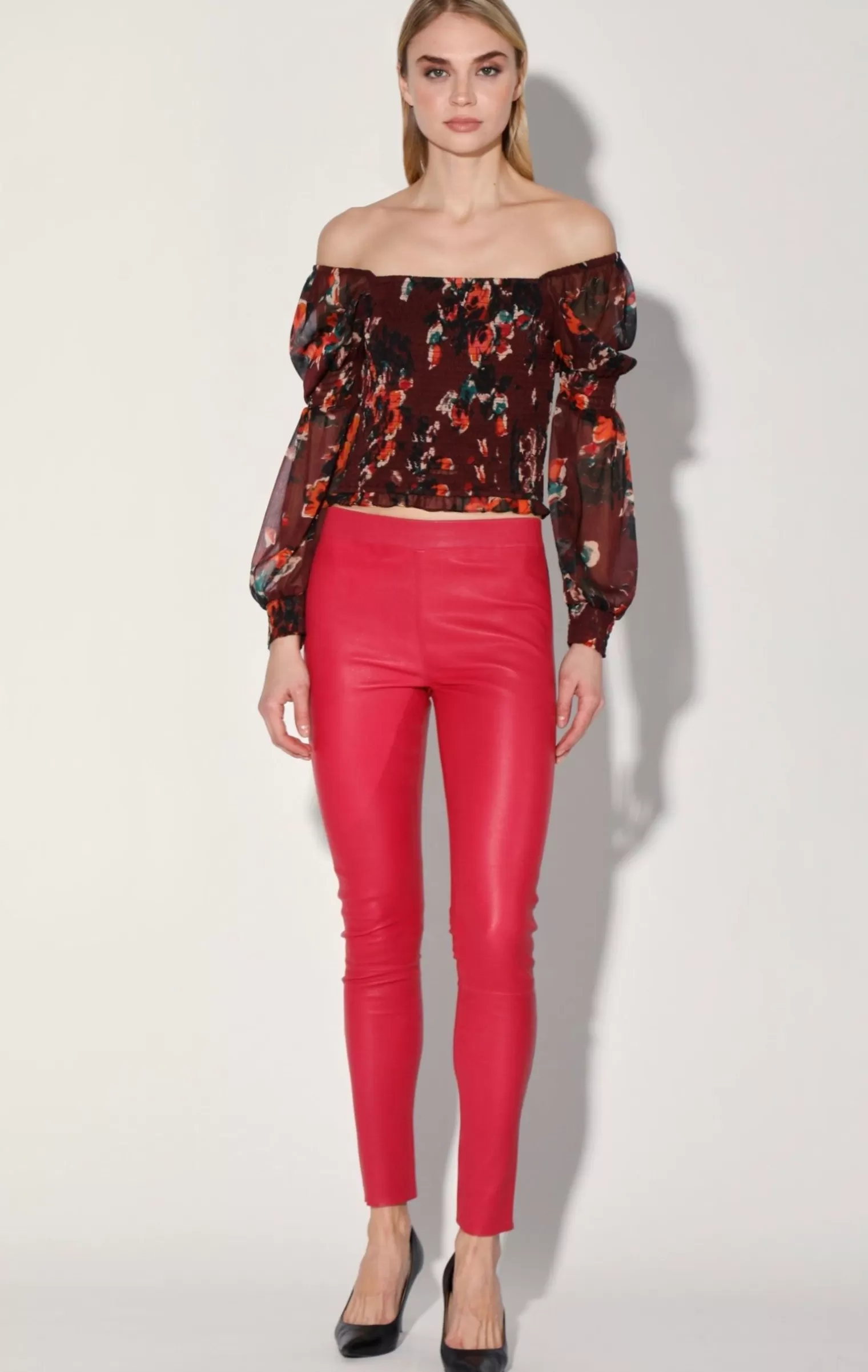 Walter Baker Roxanna Pant, Cerise-Stretch Leather>Women Leather