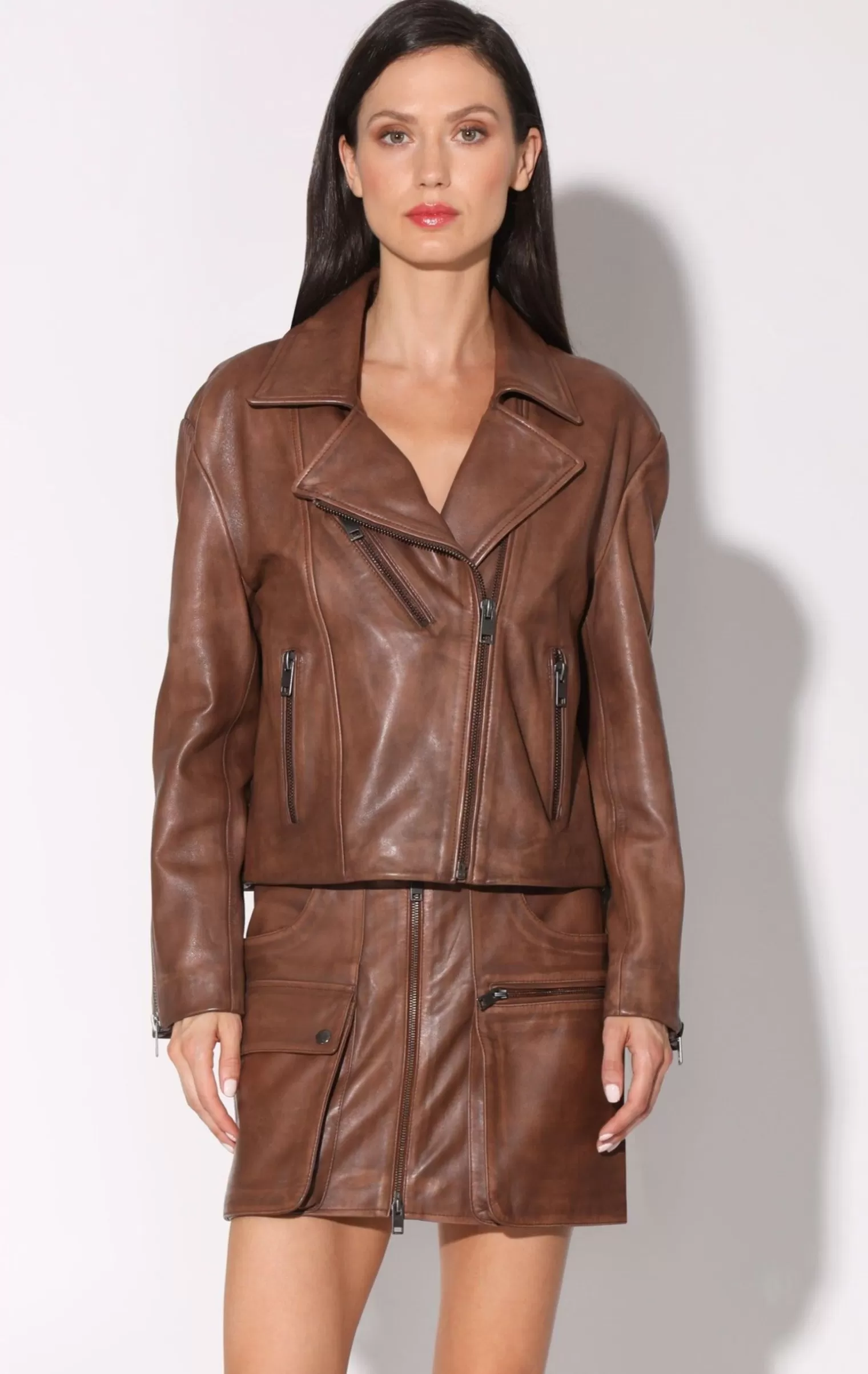 Walter Baker Sammy Jacket, Teak-Leather>Women Leather