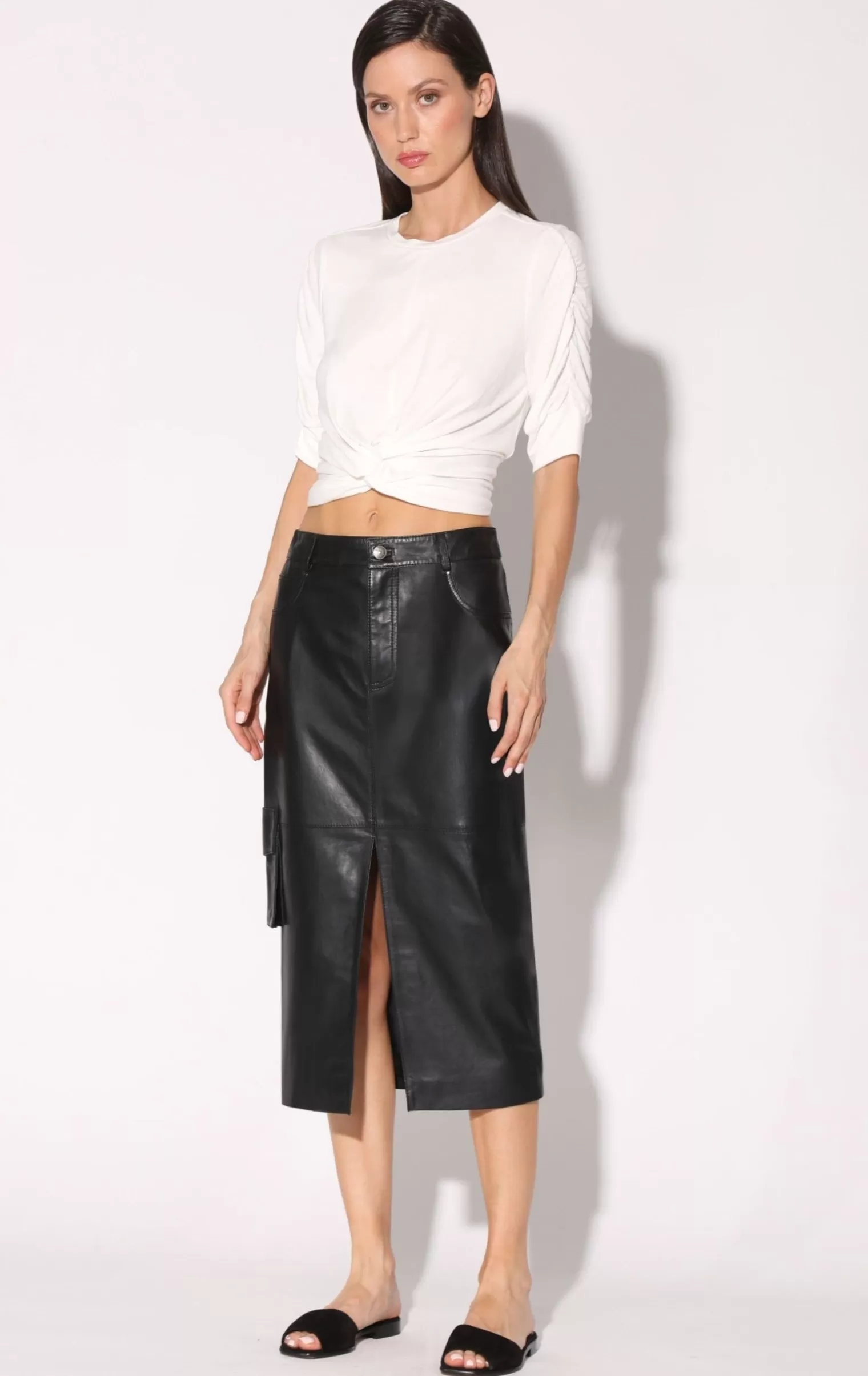 Walter Baker Selene Skirt, Black-Leather>Women Leather