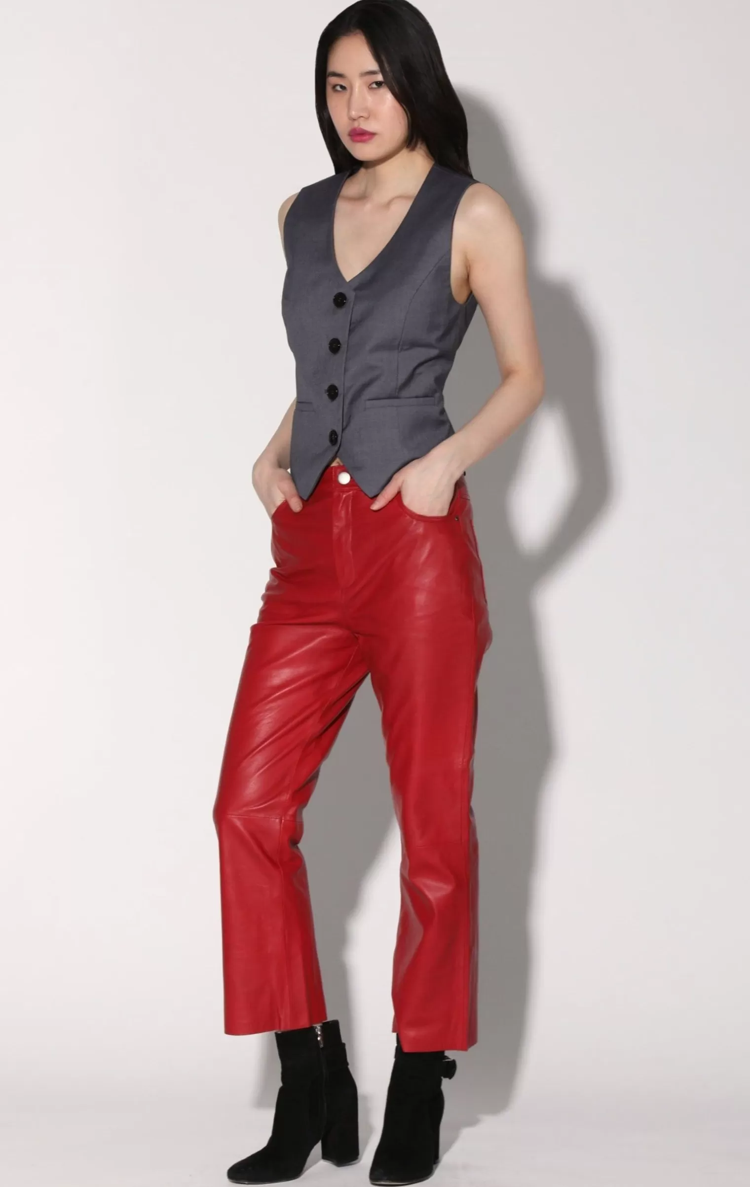 Walter Baker Selma Pant, Red-Leather>Women Bottoms