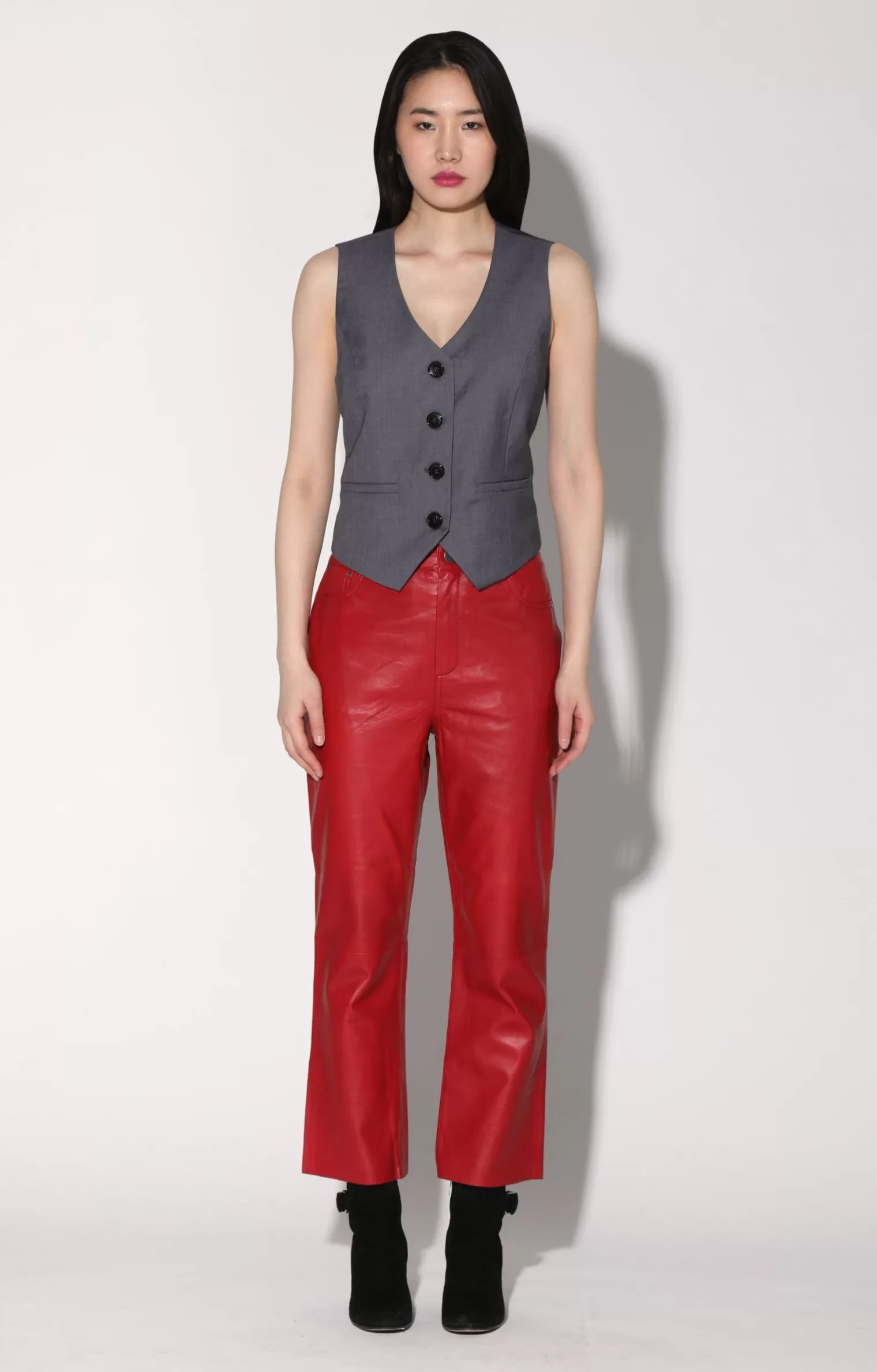 Walter Baker Selma Pant, Red-Leather>Women Bottoms