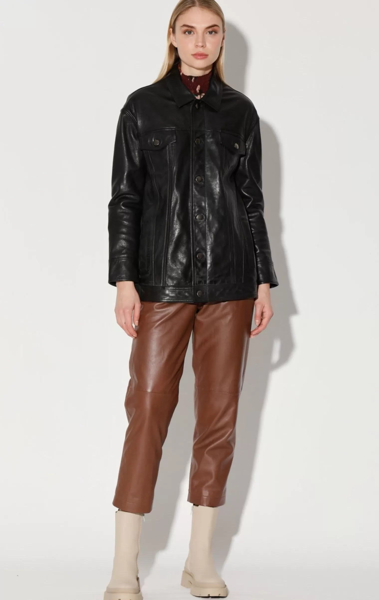 Walter Baker Sutton Jacket, Black-Vt Wash Leather>Women Leather