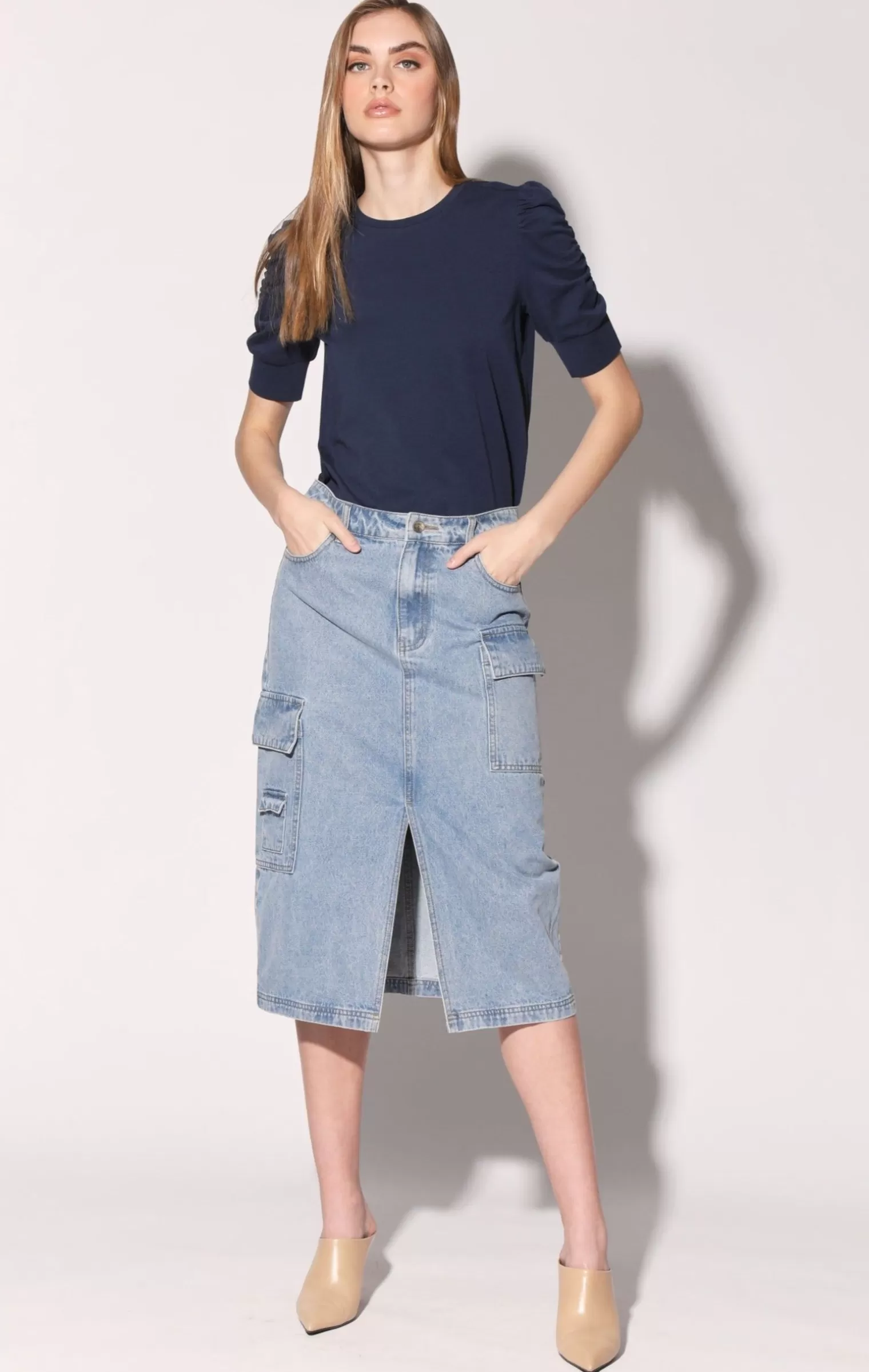 Walter Baker Tally Skirt, Light Wash>Women Bottoms