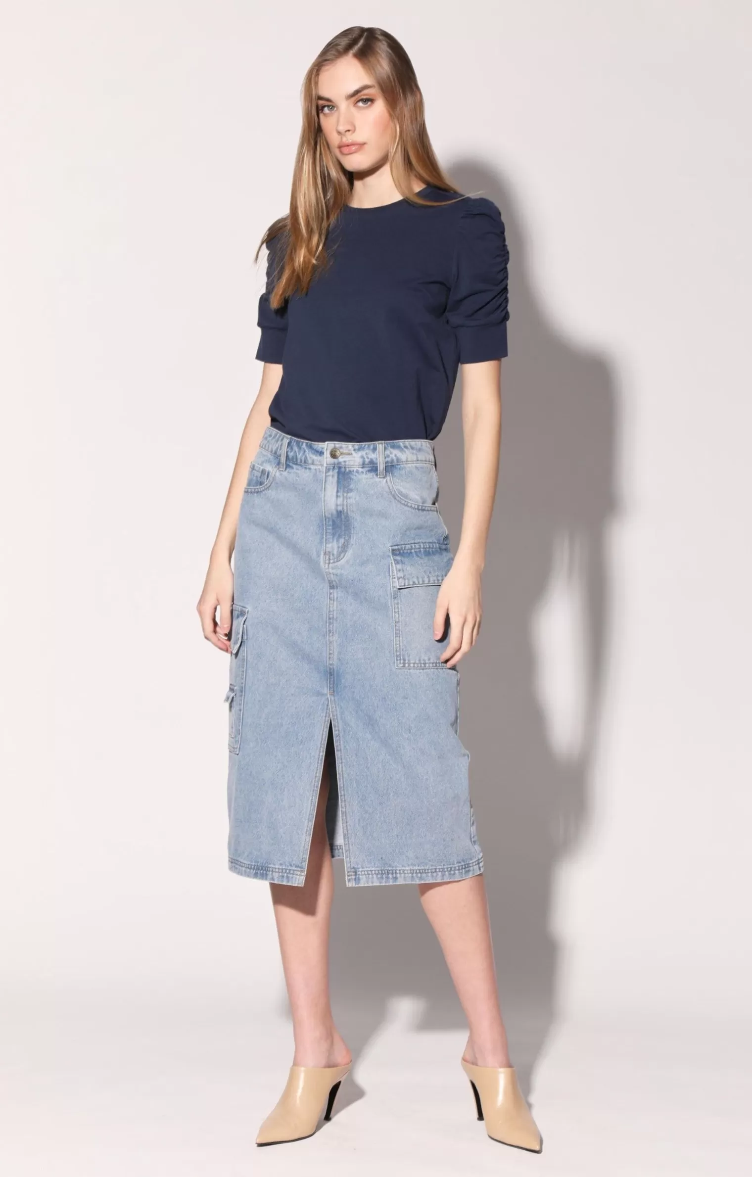 Walter Baker Tally Skirt, Light Wash>Women Bottoms