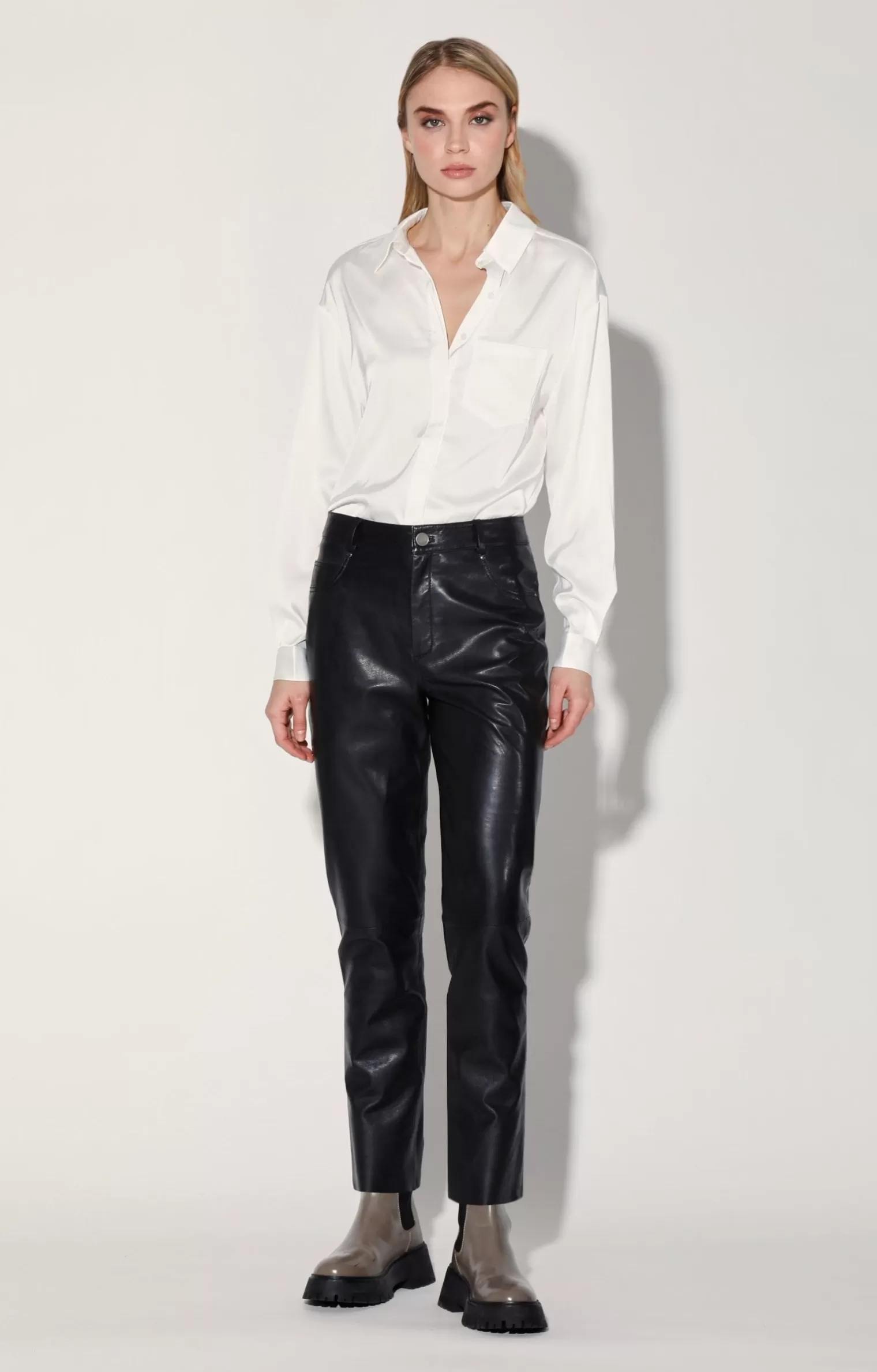 Walter Baker Yvette Pant, Black-Leather>Women Bottoms